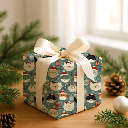 Festive Felines Dancing Through Snowflakes