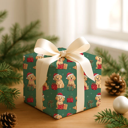 Playful Puppies in Santa Hats