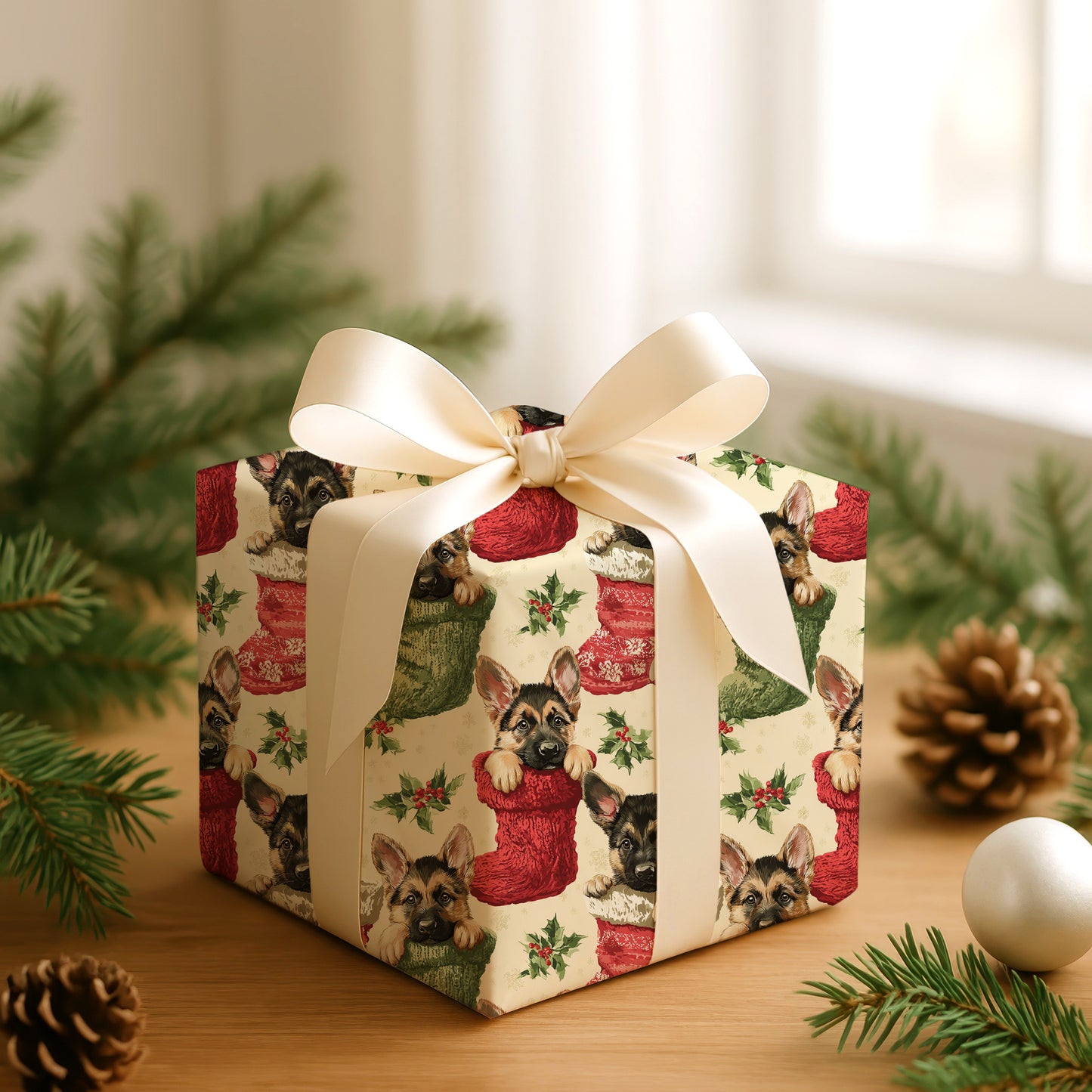 Puppy Paws Curled in Cozy Stockings