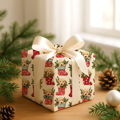 Playful Pups in Festive Stockings