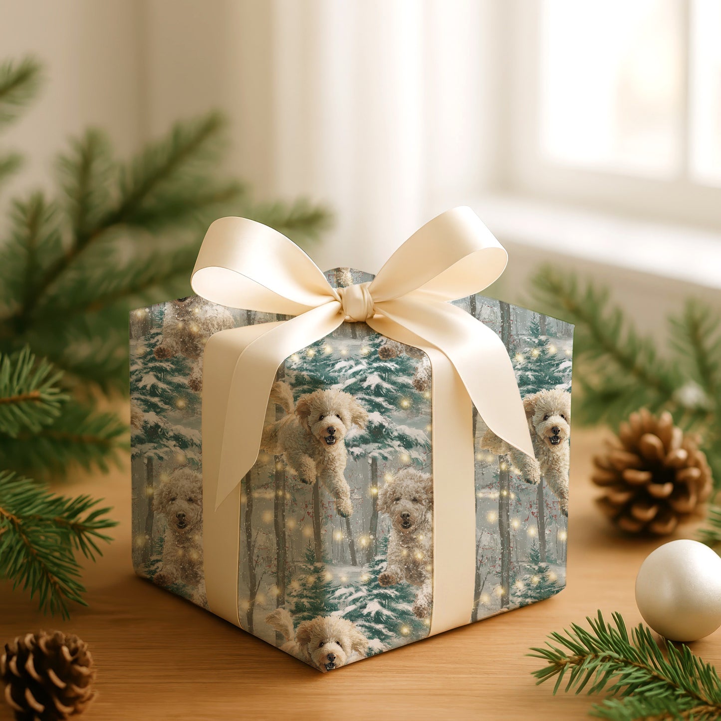 Playful Paws Dance Through Snowlight