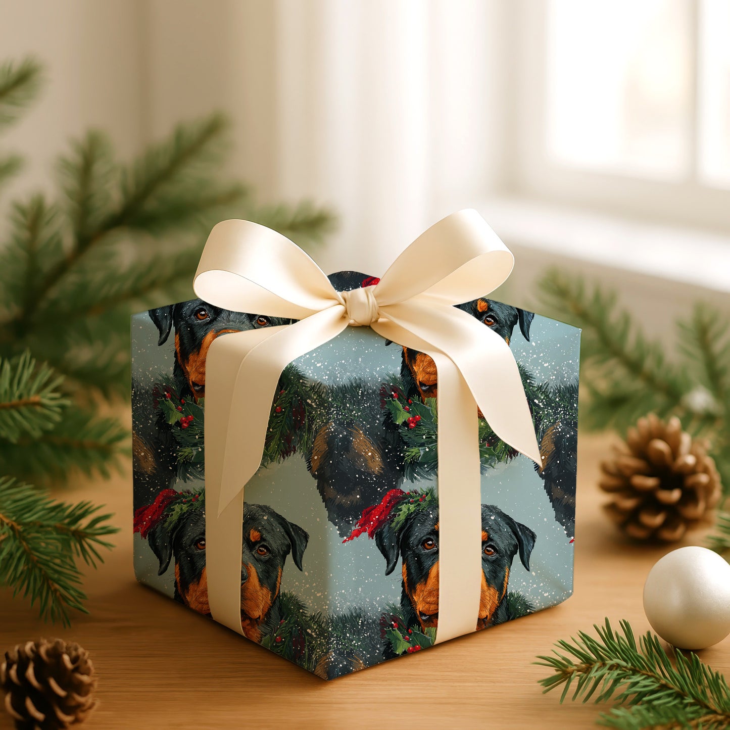 Festive Fur: Winter's Loyal Companion