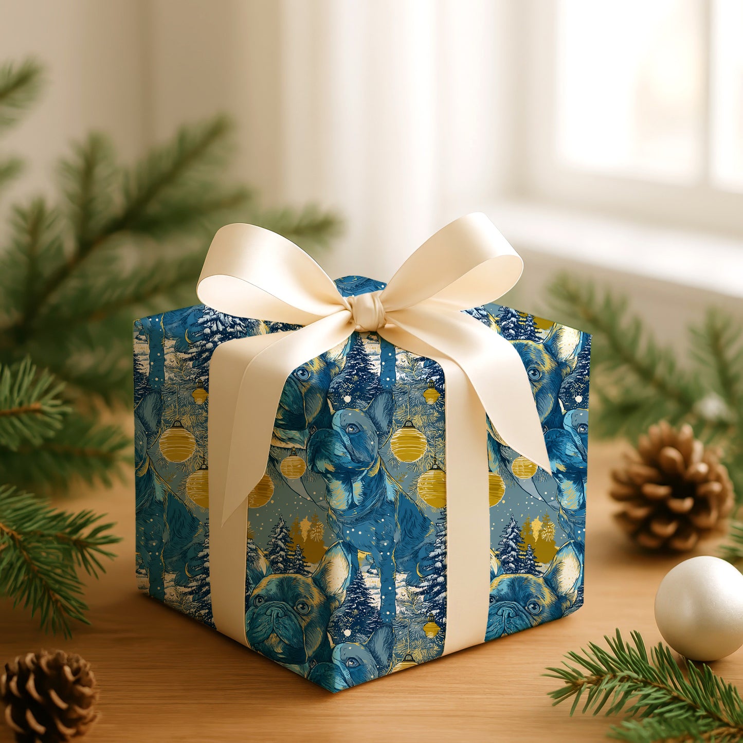 Frenchies Await Winter's Golden Light