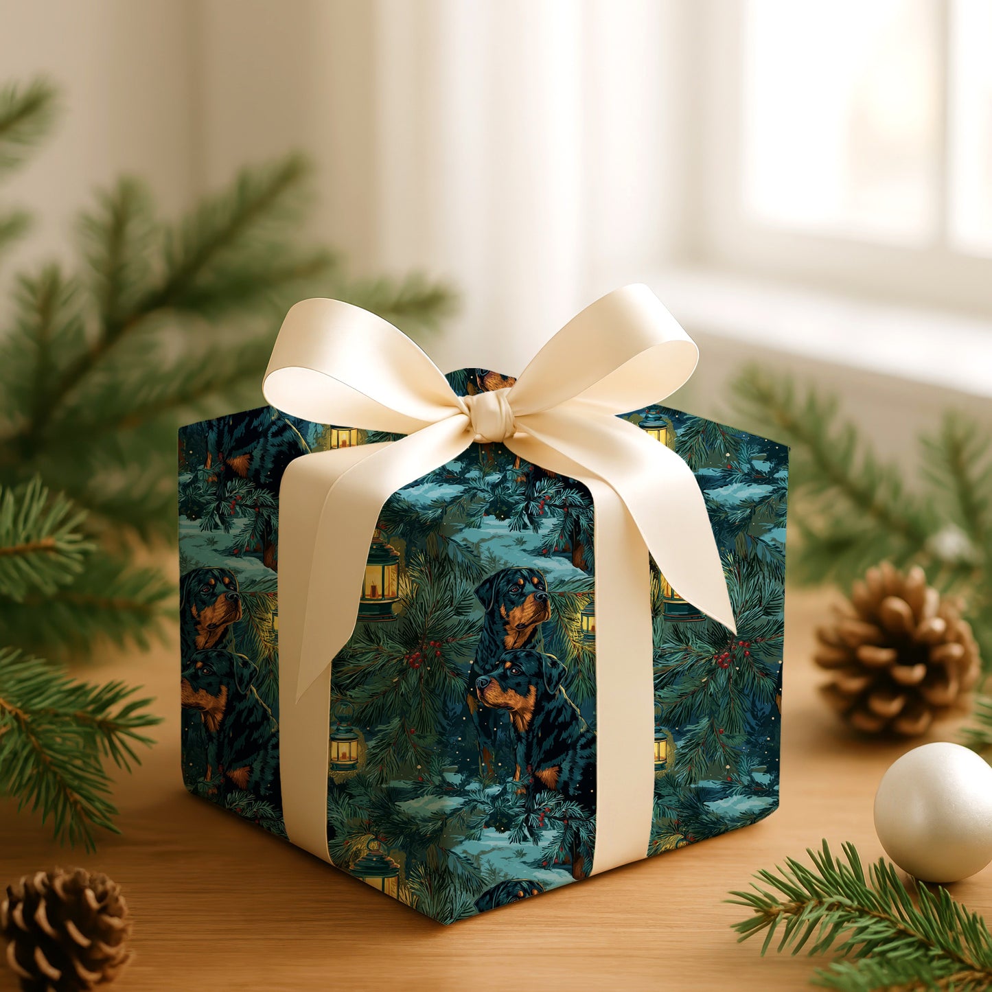 Rottweiler Guardians in a Woodland Winter