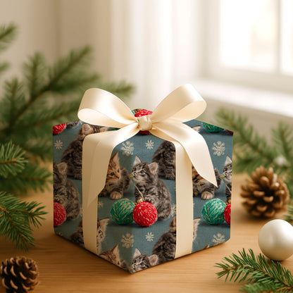 Playful Paws Amid Winter's Yarn