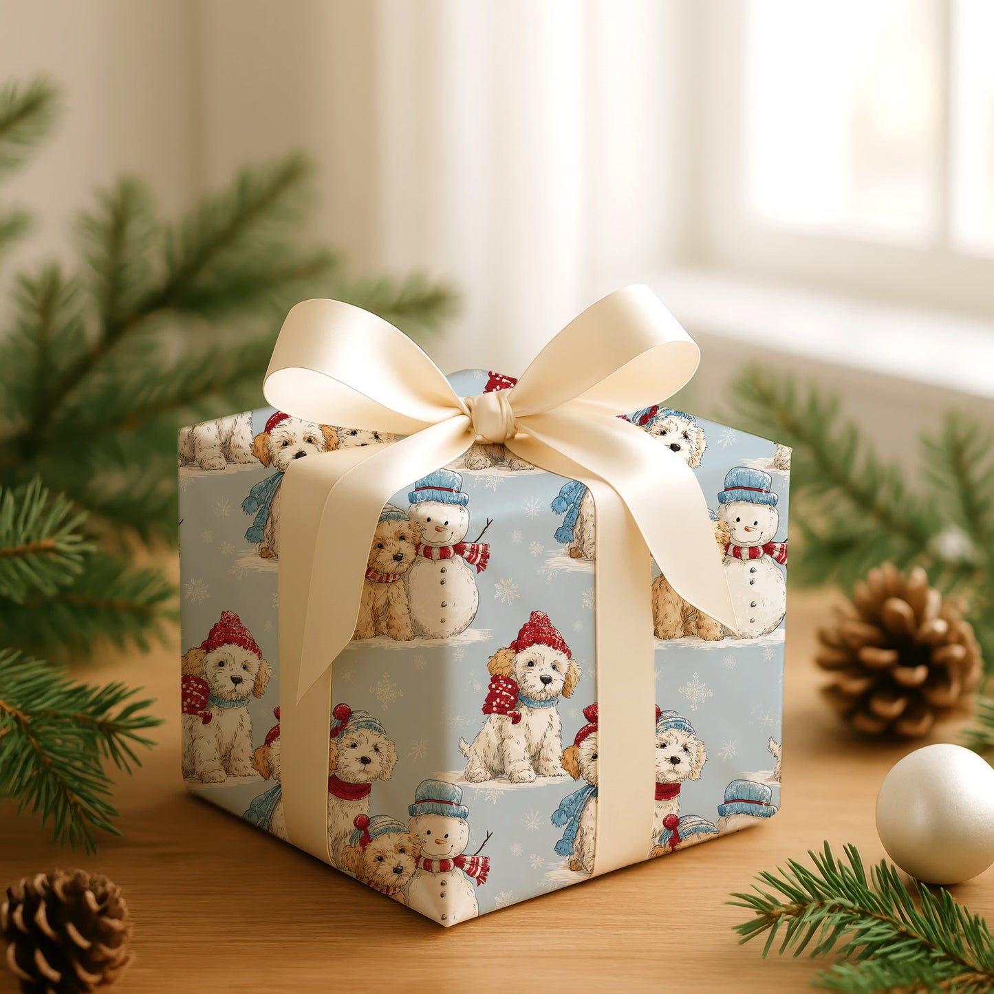 Playful Pups Frolicking in Winter Wonderland