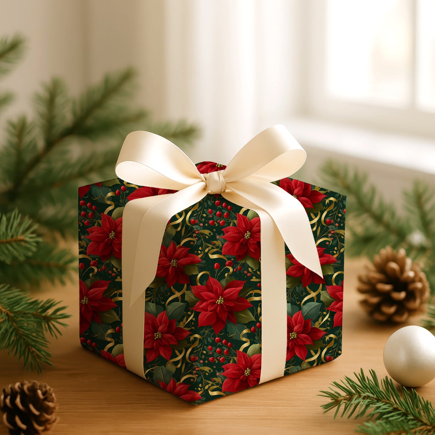 Crimson Blooms On Winter's Canvas