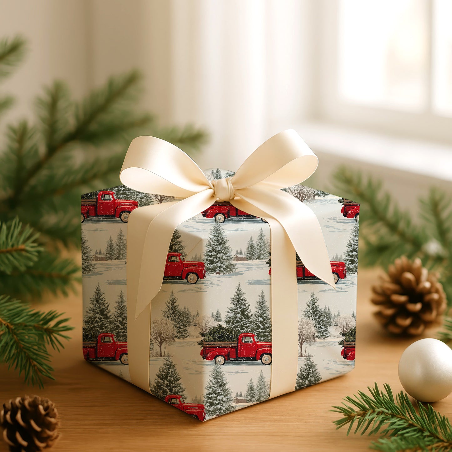 Red Trucks Carry Winter's Memory