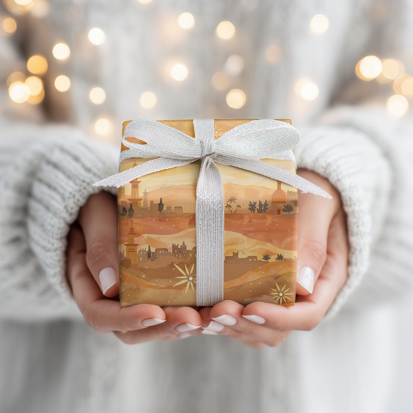 Saffron Skies Over Ancient Lands