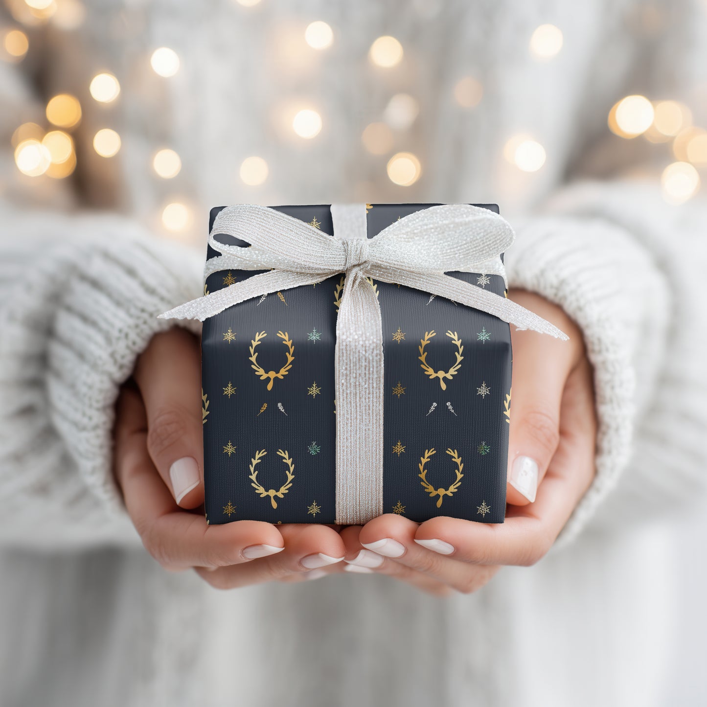 Celestial Antler Wreaths in Moonlit Forest
