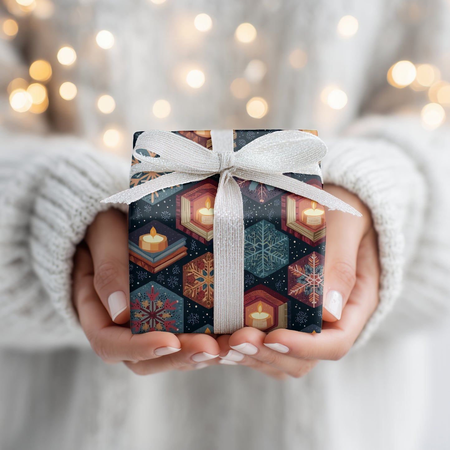 Candlelight Weaves Winter's Geometry