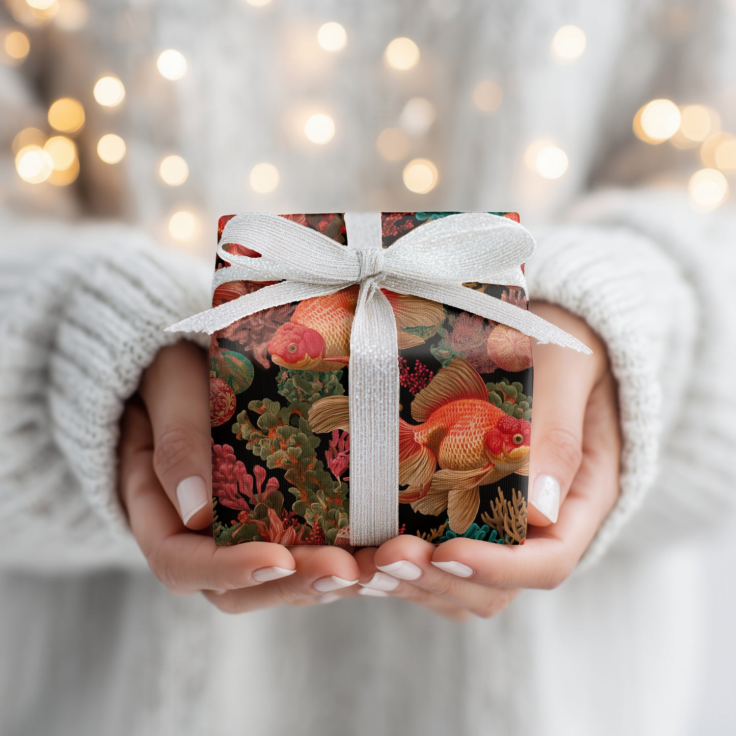 Crimson Fins Dance Through Ornaments