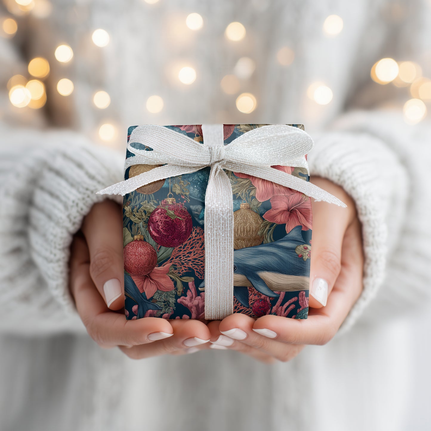 Nautical Ornaments Dance With Hibiscus