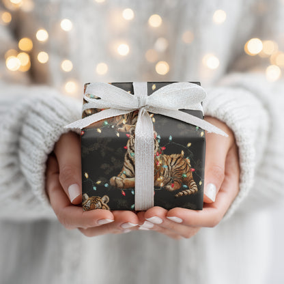 Tigers Tangle In Festive Lights