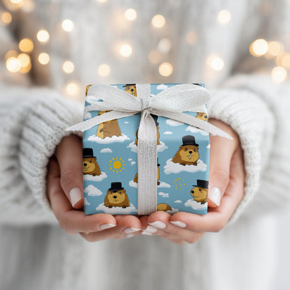 Gentlemen Groundhogs Float Above Blue