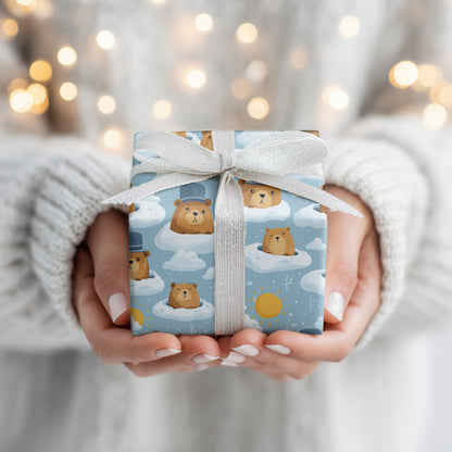 Groundhogs Greet Winter's Playful Skies