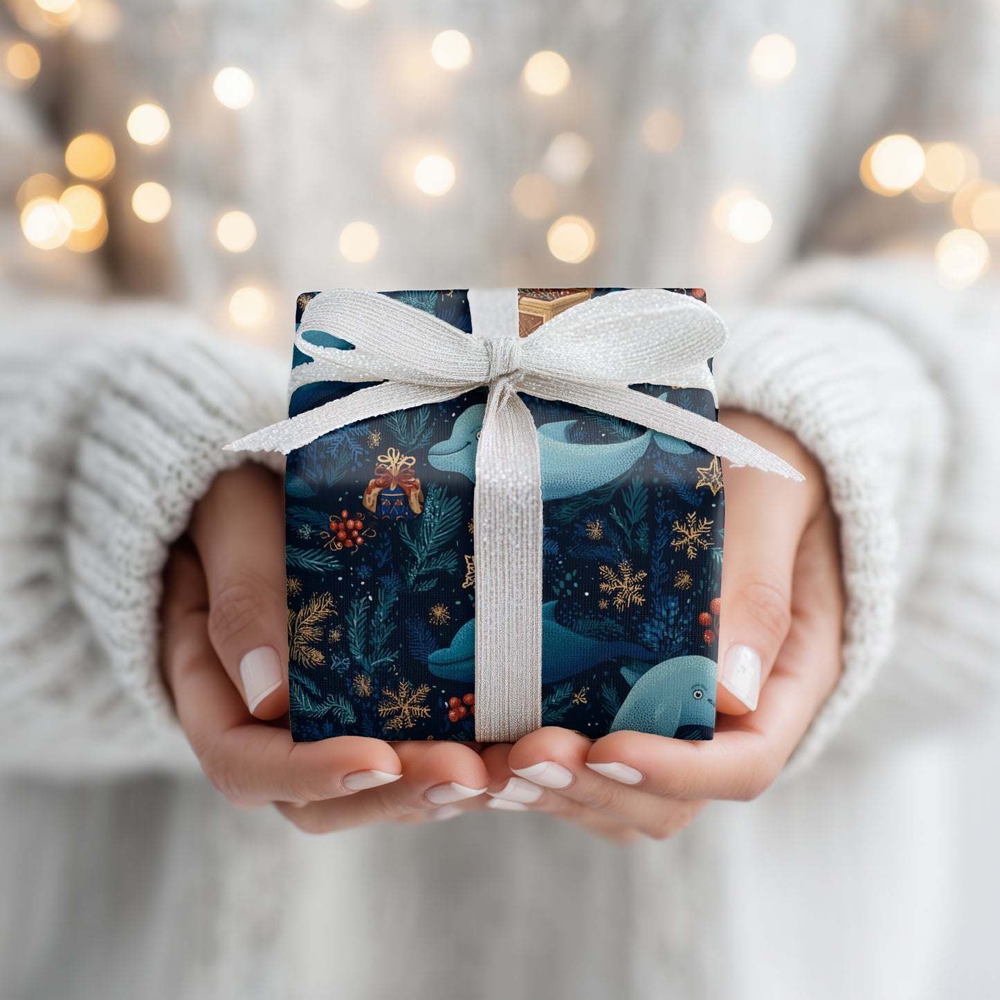 Dolphins Dance Through Winter's Magic