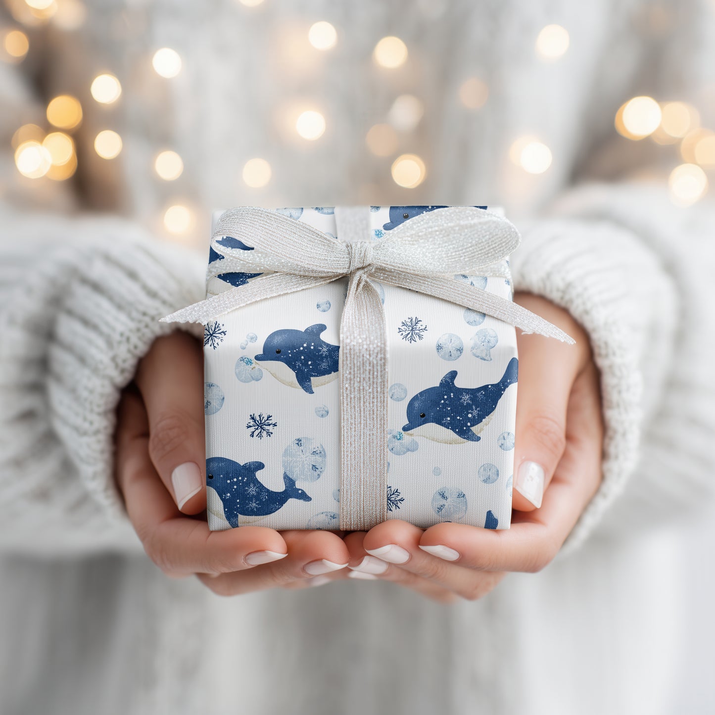 Dolphins Dancing Through Frozen Skies