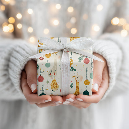 Giraffes Dancing Through Holiday Lights