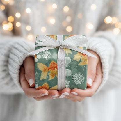 Ethereal Koi Glide Through Wintry Bubbles