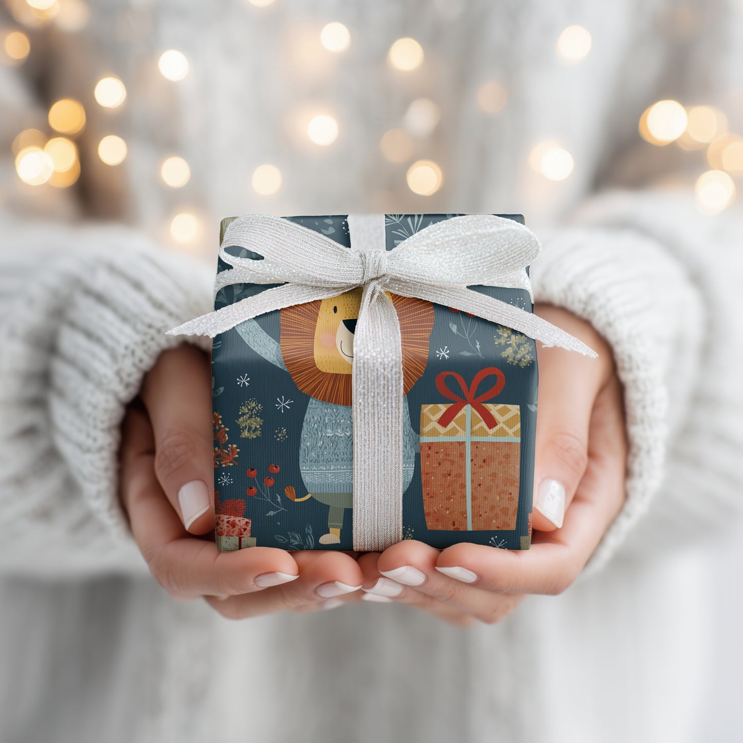 Festive Lion Waits For Joy
