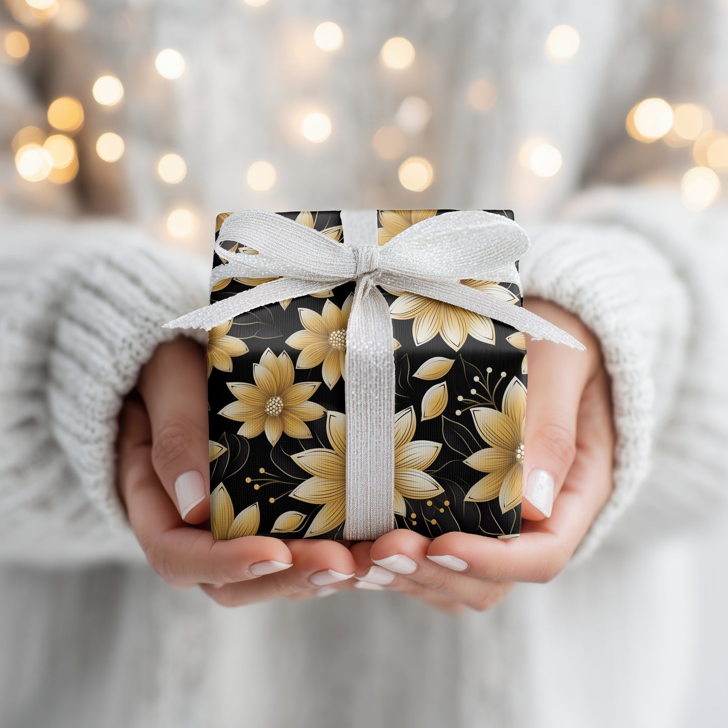 Golden Blossoms Dance Midnight Paths