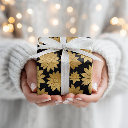 Golden Blooms Trace Midnight's Canvas