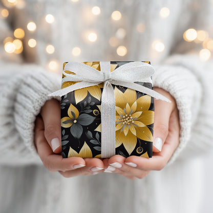 Golden Blooms Dancing Midnight Shadows