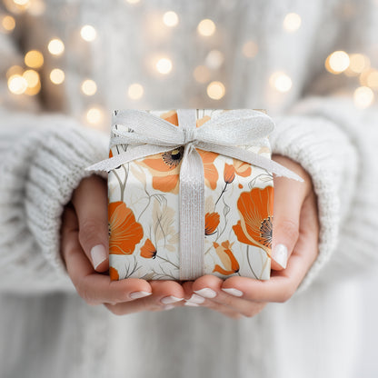 Tangerine Blooms Between Silver Branches