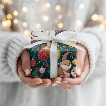 Playful Otters Deck Holiday Halls