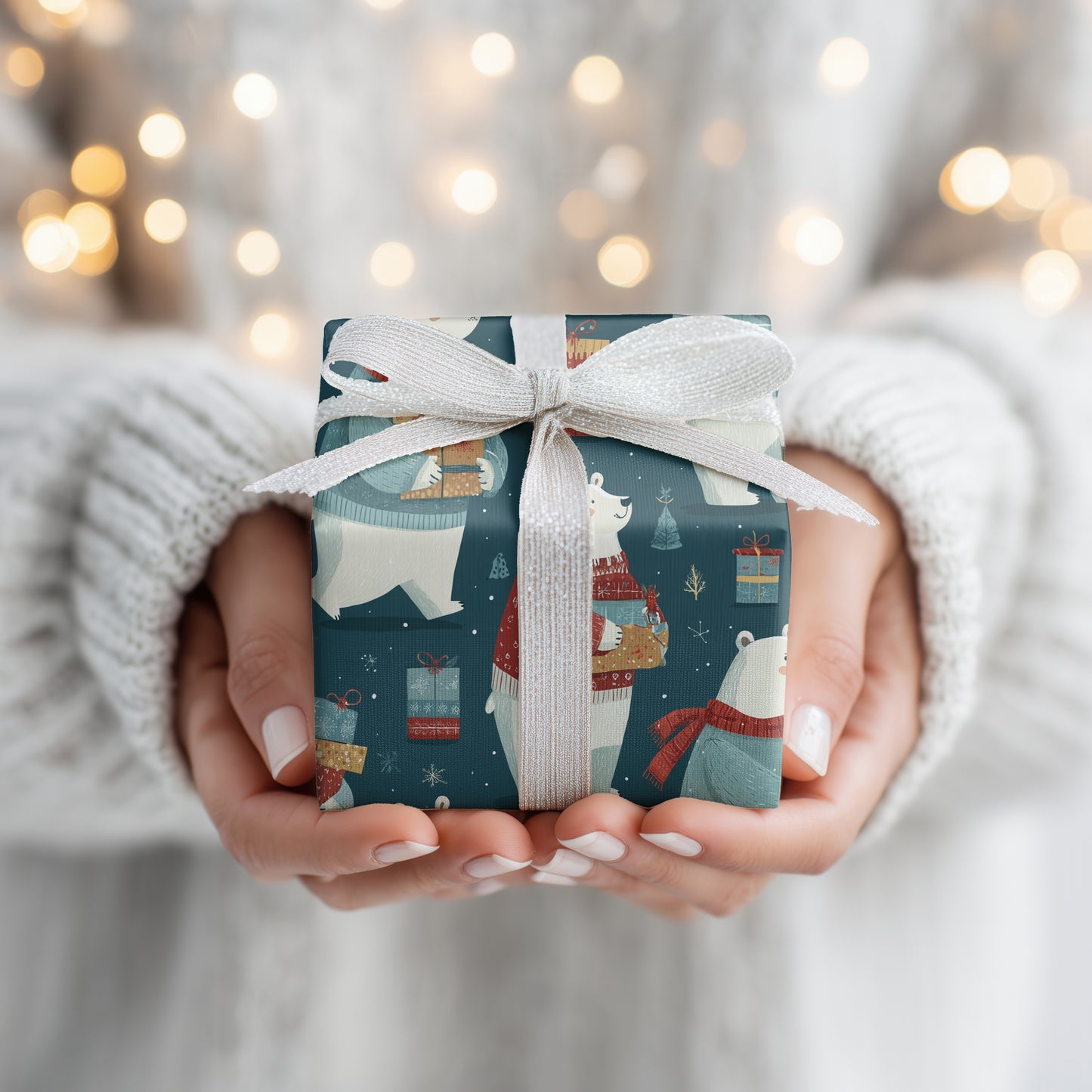 Polar Bears Wrap Gifts With Joy