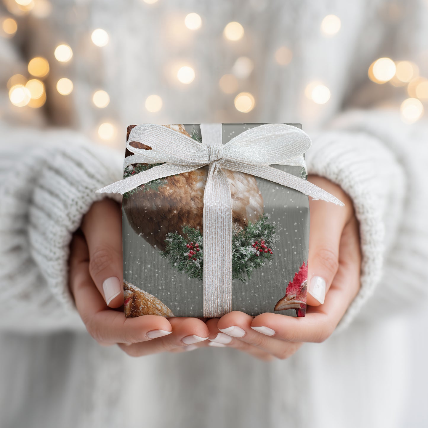 Feathered Frost: Chickens Wear Winter's Crown