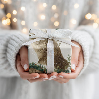 Winter Otters' Tranquil River Journey