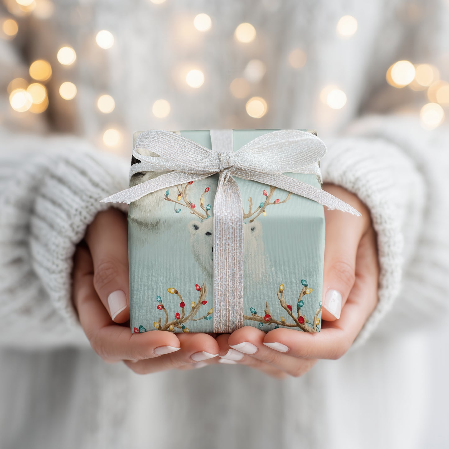 Polar Bears Celebrate Festive Lights