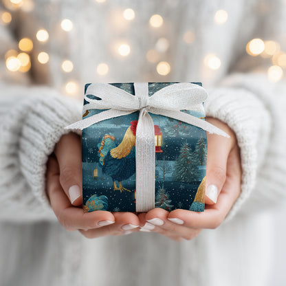 Roosters Guard Winter's Quiet Symphony