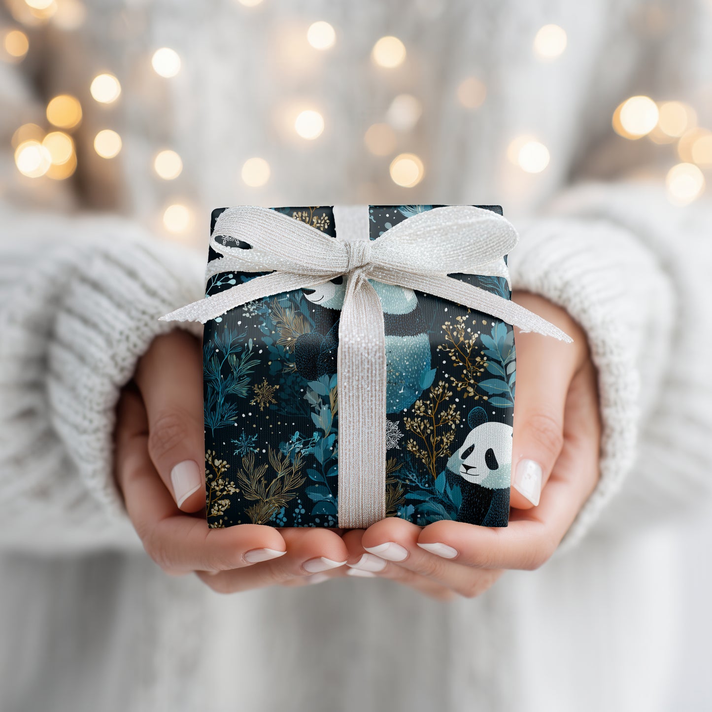 Midnight Pandas Dance Through Frost