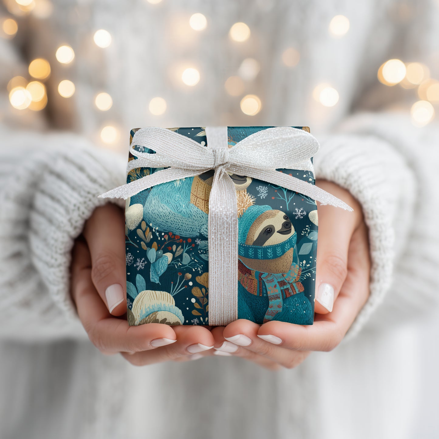 Sloths Cozy In Winter's Soft Embrace