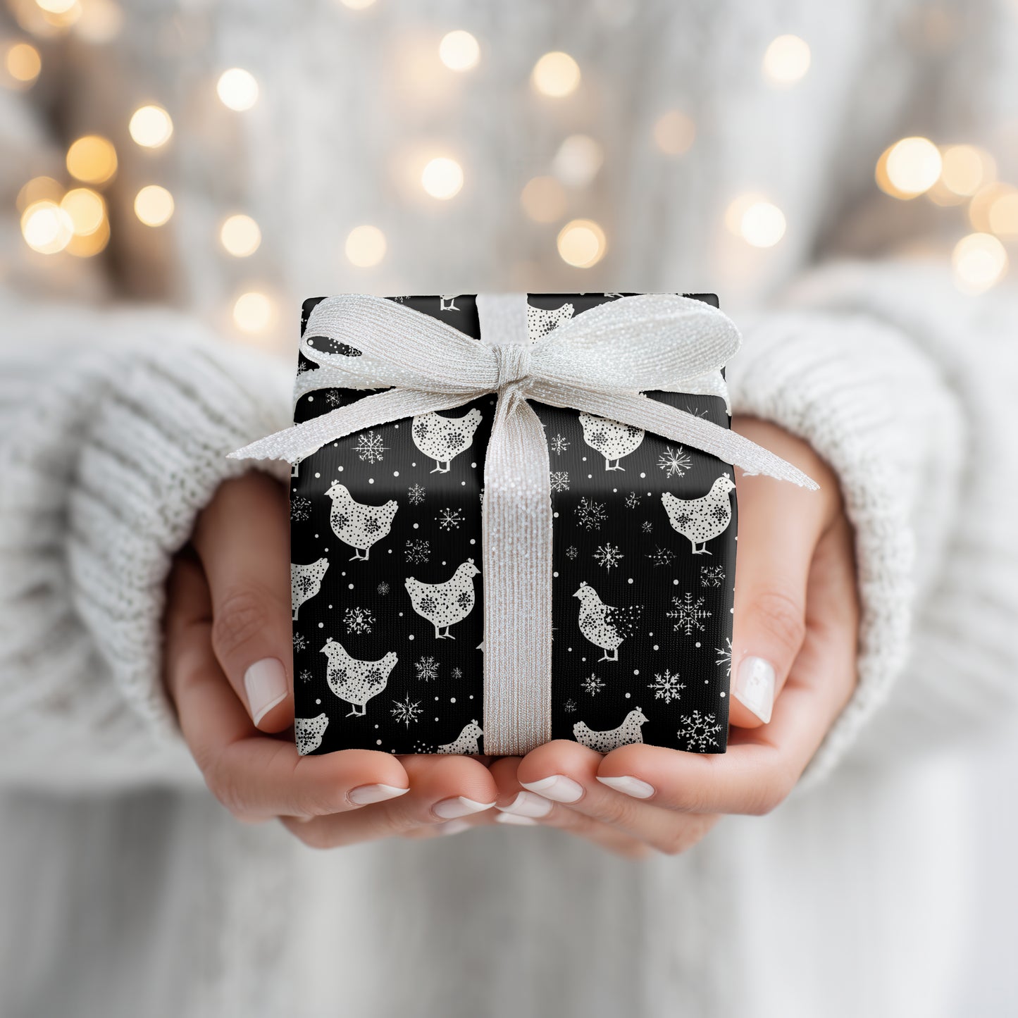 Chickens Dancing Through Snowfall