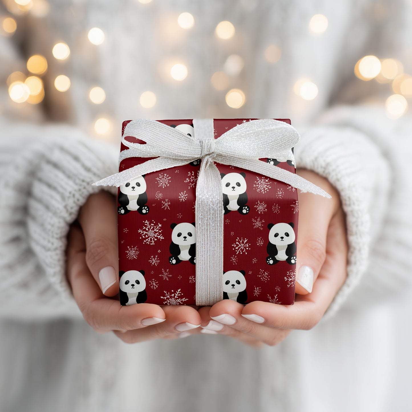 Winter Pandas in Crimson Wonderland