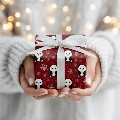 Winter Pandas in Crimson Wonderland