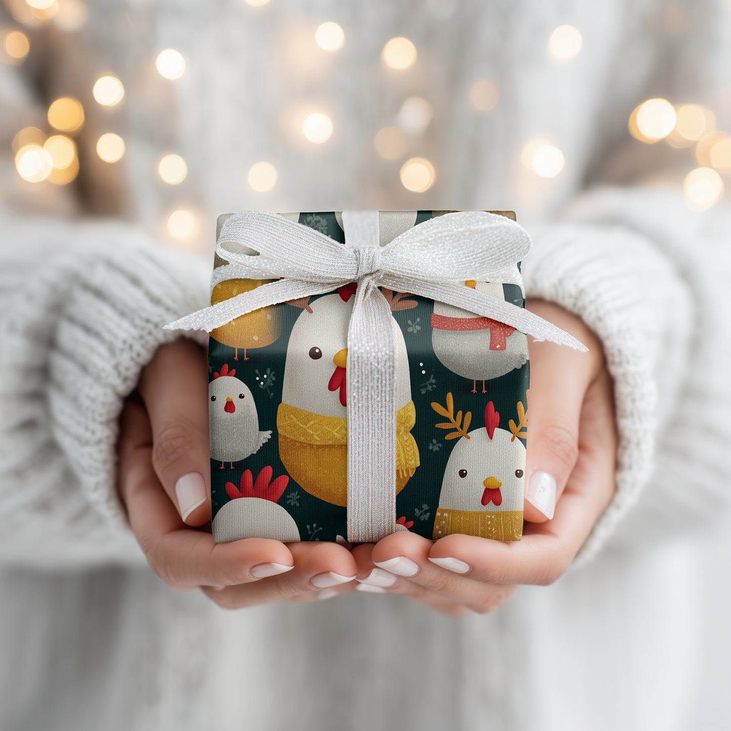 Cozy Chickens Wear Winter's Warmth