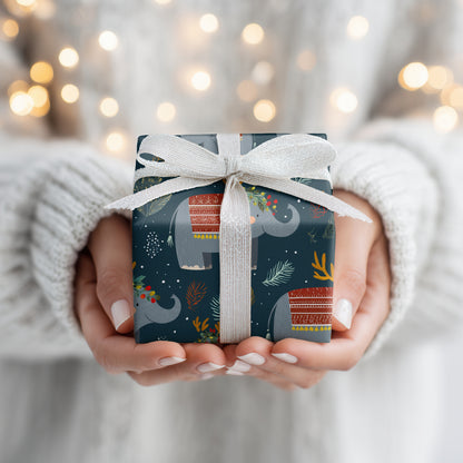 Festive Elephants Dancing Through Winter