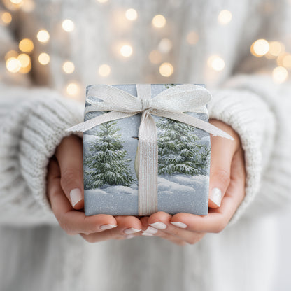 Solitude Stands Between Snowy Pines