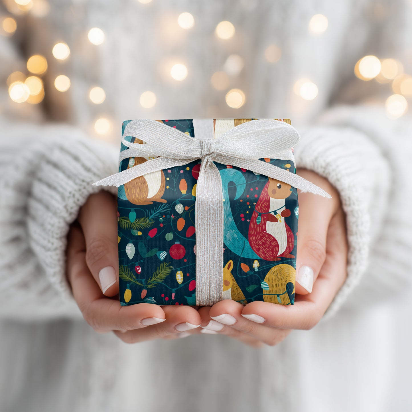 Festive Squirrels String Holiday Cheer