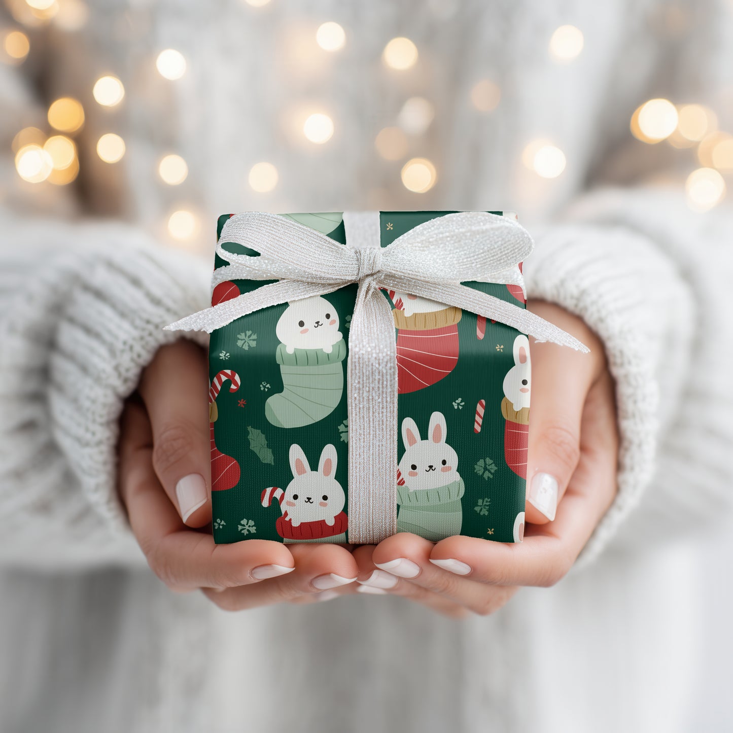 Cozy Bunnies Await Christmas Magic