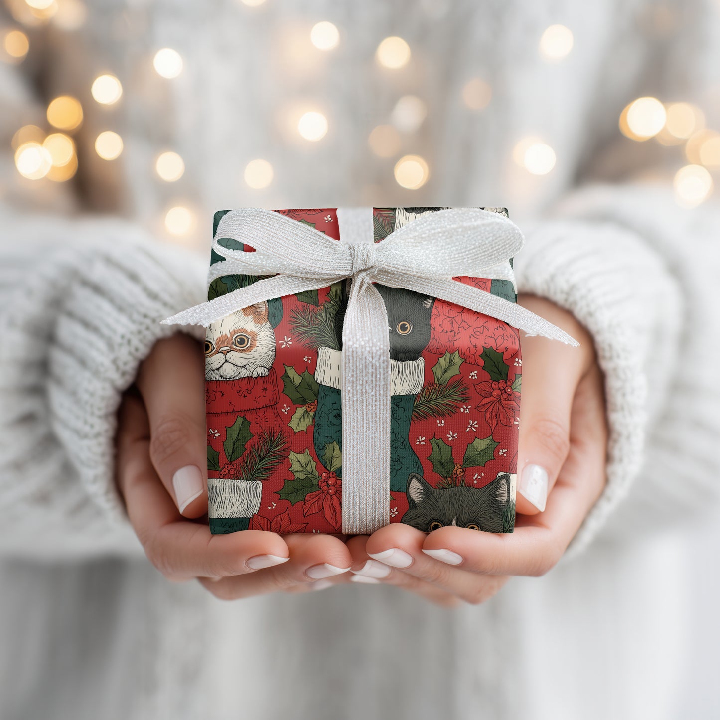 Cozy Cats in Christmas Stockings