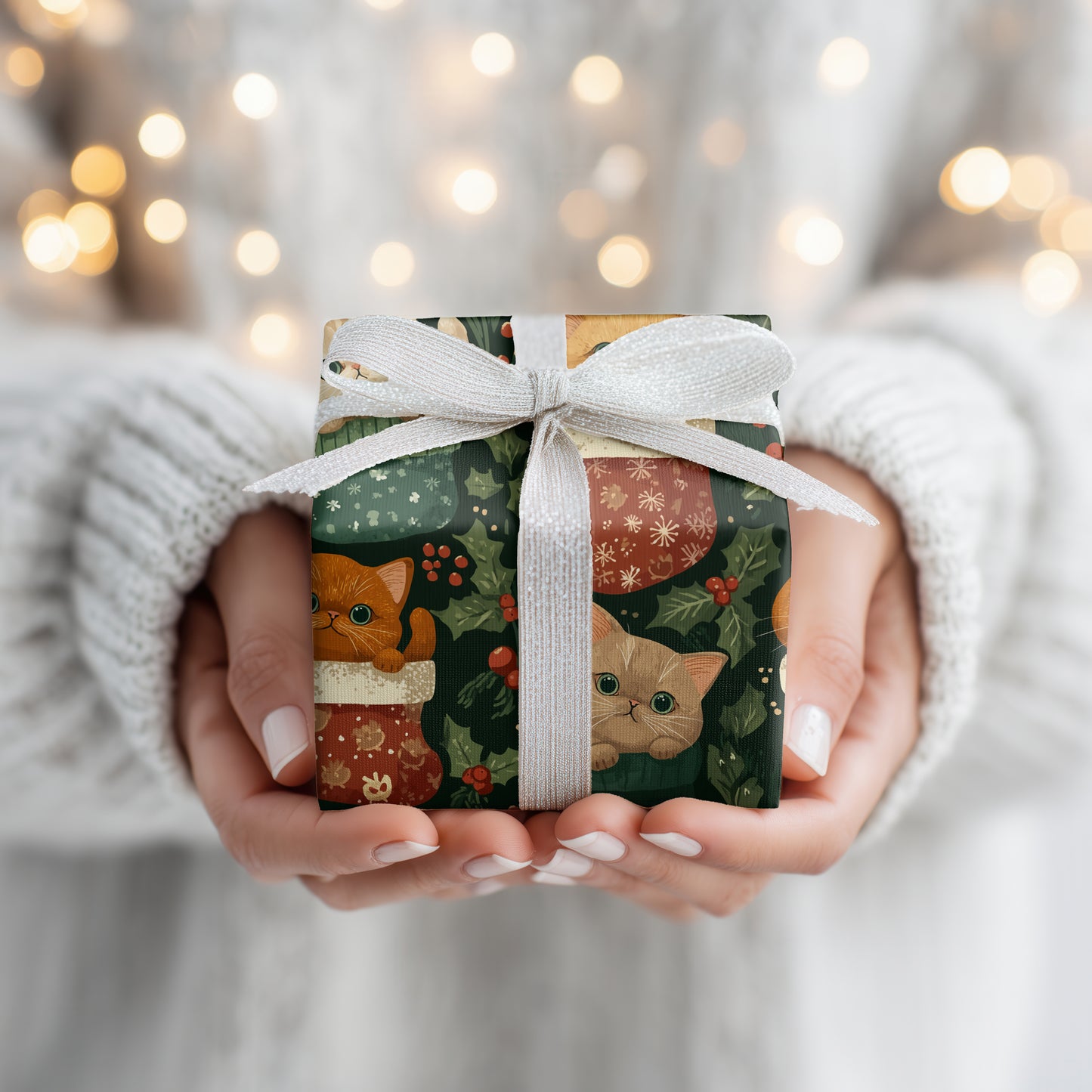 Cozy Cats Nest In Holiday Socks