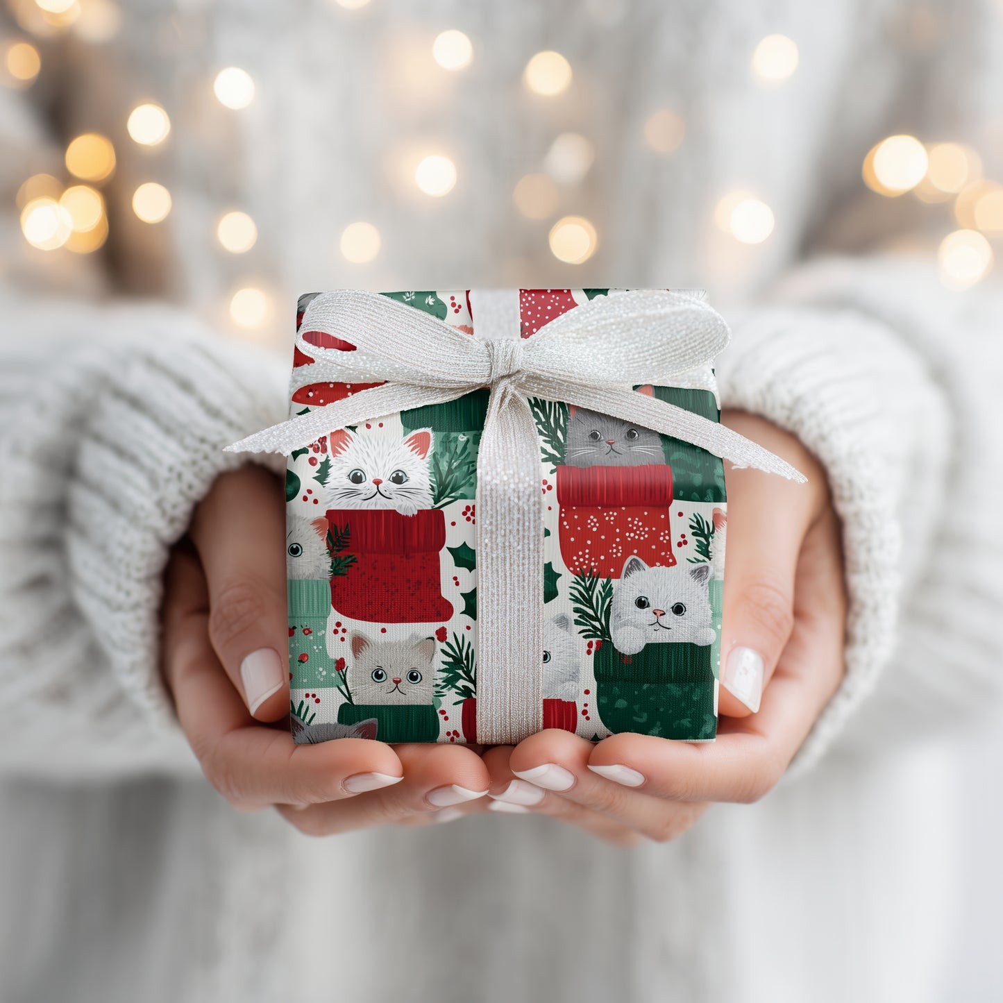 Cozy Cats Tucked In Holiday Socks
