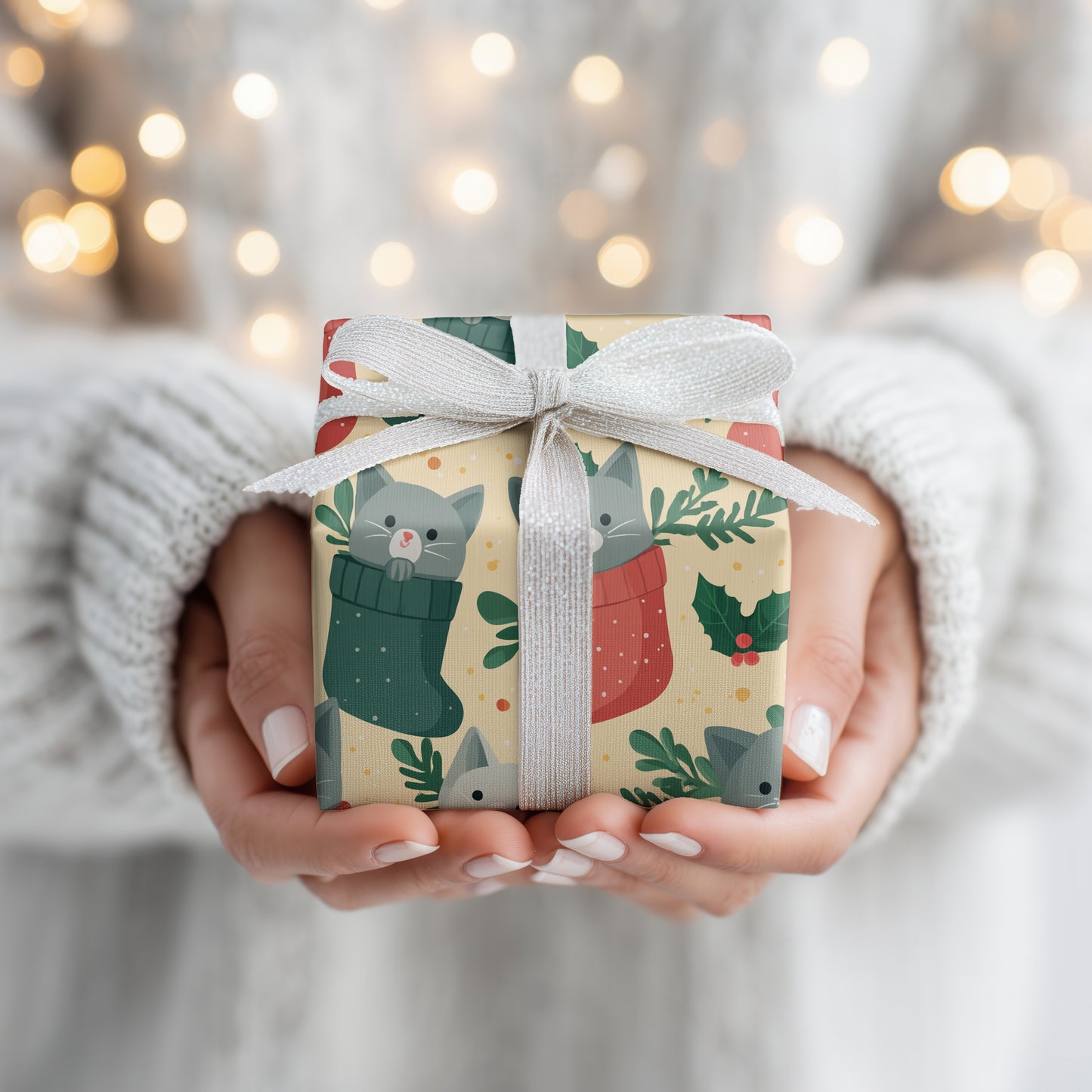 Cozy Kittens Peek Through Festive Socks