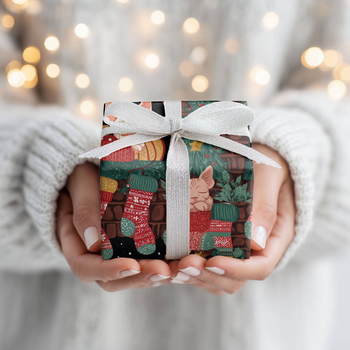 Purring Between Christmas Stockings